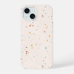 Punkte- und Dreieck-Konfetti-Muster iPhone 15 Hülle