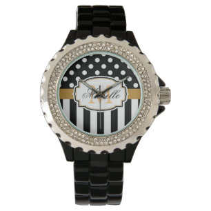 Punkte und Streifen Armbanduhr