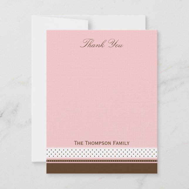 Punkte und Streifen Danke Karte (Vorderseite)