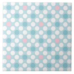 Punkte weiß pink blau retro fliese
