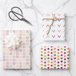 Punkte | Wünschelruten | Gewebte Linien - Geschenkpapier Set