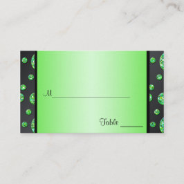 Punkteplakate für schwarze und Limone Glitterie-Po Platzkarte