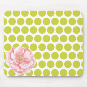 Punktierte Blumenmauspad mit Wasserfarben-Blüte Mousepad
