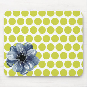 Punktierte Blumenmauspad mit Wasserfarben-Blüte Mousepad