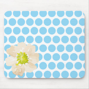 Punktierte Blumenmauspad mit Wasserfarben-Blüte Mousepad