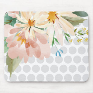 Punktierte Blumenmauspad mit Wasserfarben-Blüte Mousepad