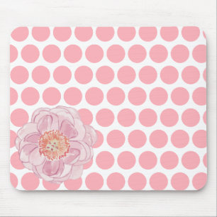 Punktierte Blumenmauspad mit Wasserfarben-Blüten Mousepad
