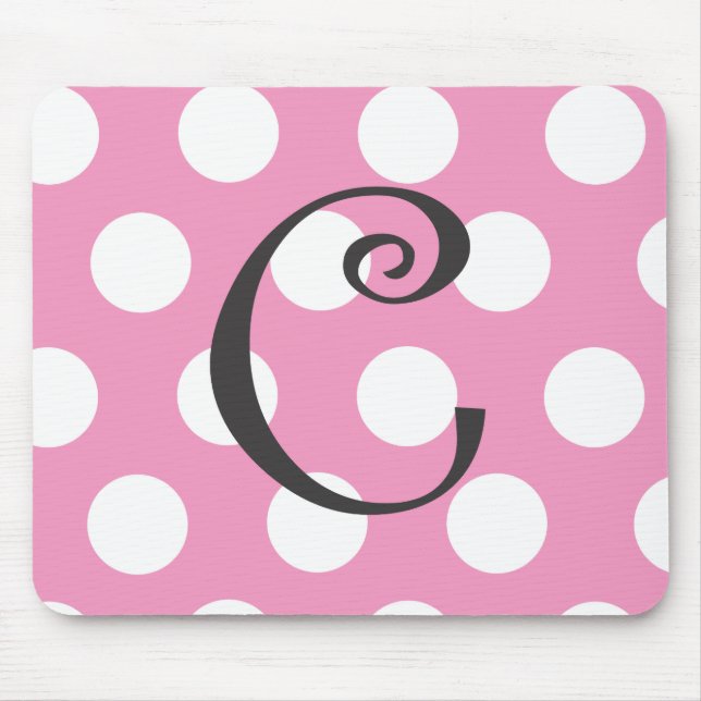 Punktierte hellrosa Mousepad Initiale "C " (Vorne)