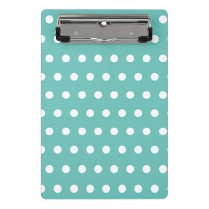 Punktierte Mini-Schreibtischunterlage (Aqua & Weiß Mini Klemmbrett