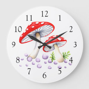 Punktierte Pilze Große Wanduhr
