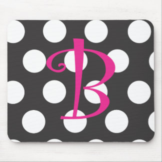 Punktierte Schwarzes/Pink Mousepad Initiale "B "