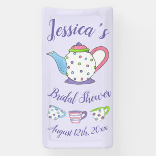 Punktierte Teekanne Afternoon Tea Braut Baby Showe Banner