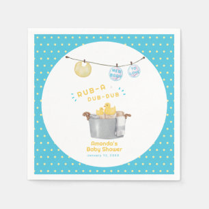 Punktierte Wäscheleine Gummiente Baby Shower Serviette