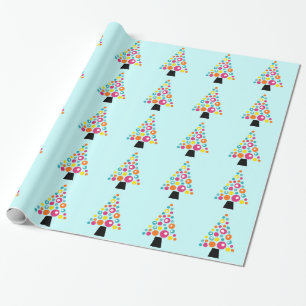 Punktierter Weihnachtsbaum Geschenkpapier