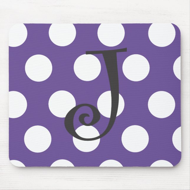 Punktiertes lila Mousepad "J " (Vorne)