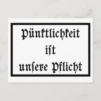 Pünktlichkeit ist unsere postkarte