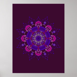 Punktmalerei auf Mandala 1,21 Poster