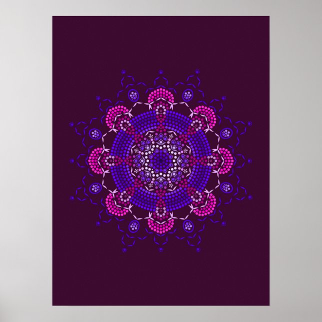 Punktmalerei auf Mandala 1,21 Poster (Vorne)