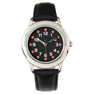 Punktmarkierungen - Tropisches Rosa und Weiß auf S Armbanduhr