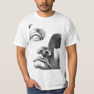 Punktmatrix-Kunst: Klassisches Marmorgesicht T-Shirt