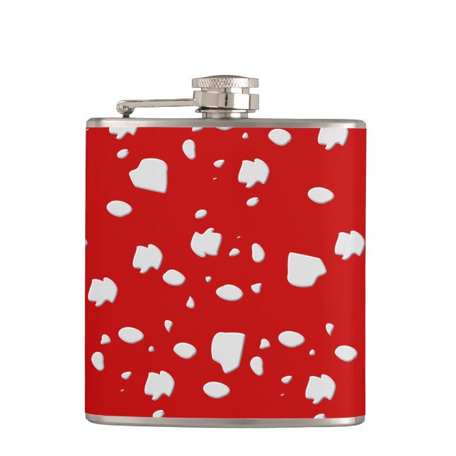 Punktmuster mit Rotkehlchen Flachmann (Vorderseite)