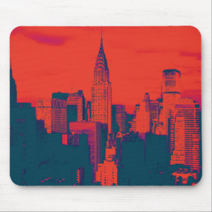 Punktrotes Retro-Style-Pop-Art New York City Mousepad