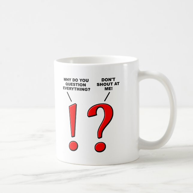 Punktuation Lustiger Becher Kaffeetasse (Rechts)