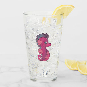 Punky Seahorse Süßes rosa Seepferdchen Glas