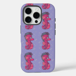 Punky Seahorse Süßes rosa Seepferdchen iPhone 16 Pro Hülle