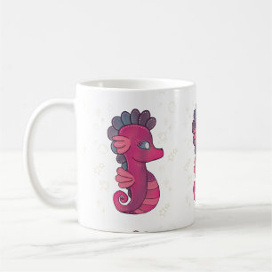 Punky Seahorse   Süßes rosa Seepferdchen Kaffeetasse