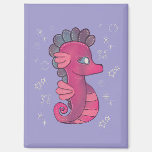 Punky Seahorse Süßes rosa Seepferdchen Magnet