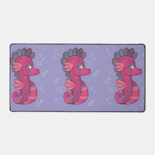 Punky Seahorse Süßes rosa Seepferdchen Schreibtischunterlage