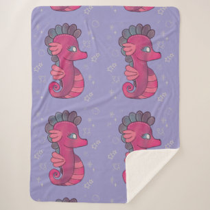 Punky Seahorse Süßes rosa Seepferdchen Sherpadecke
