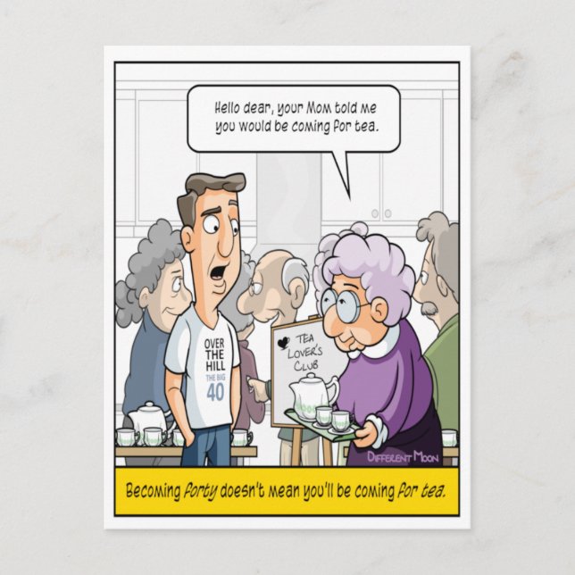 Punny 40. Geburtstagskarte Postkarte (Vorderseite)