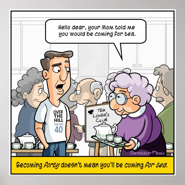 Punny 40. Geburtstagspopster Poster (Vorne)