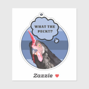Punny Chicken Face   Was zum Peck?! Aufkleber