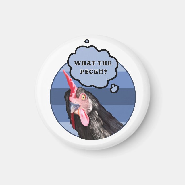 Punny Chicken Face | Was zum Peck?! Magnet (Vorne)
