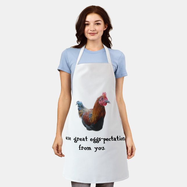 Punny Chicken Schürze (Getragen)