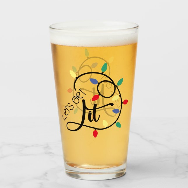 Punny Lasse Lit | Weihnachtsbeleuchtung Trinkpuppe Glas (Vorne (Gefüllt))