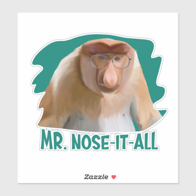 Punny Proboscis Monkey Aufkleber (Blatt)