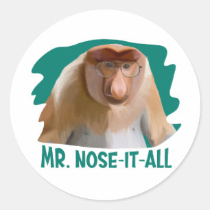 Punny Proboscis Monkey Runder Aufkleber