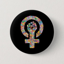 Puño lucha feminista button