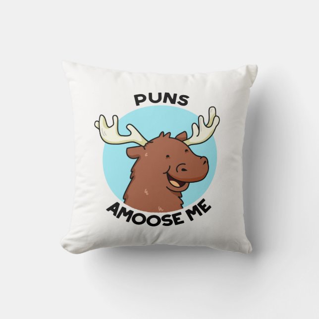 Puns Amoose Me Funny Else Puff Kissen (Vorderseite)