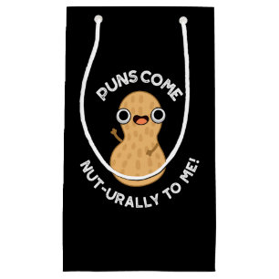 Puns Come Nut urally To Me Funny Nut Pun Dark BG Kleine Geschenktüte