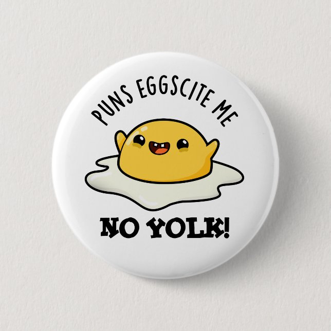 Puns Egg zitieren Me No Yolk Funny Egg Pun Button (Vorderseite)