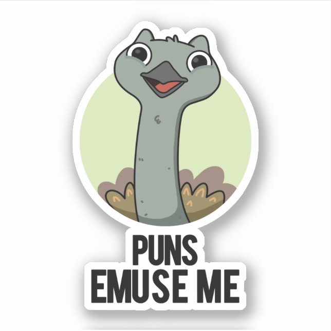 Puns Emuse Me Funny Emu Pun Aufkleber (Vorderseite)