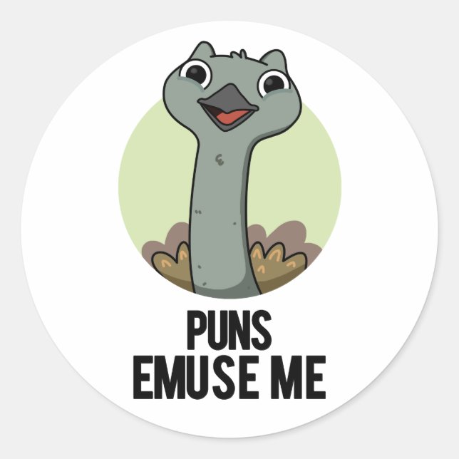 Puns Emuse Me Funny Emu Pun Runder Aufkleber (Vorderseite)
