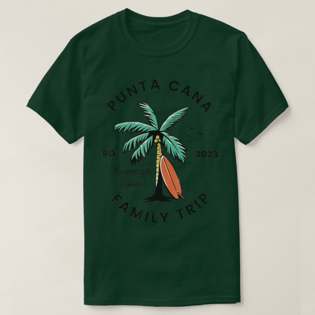 Punta Cana 2023 Dominikanische Republik Familienur T-Shirt (Design vorne)