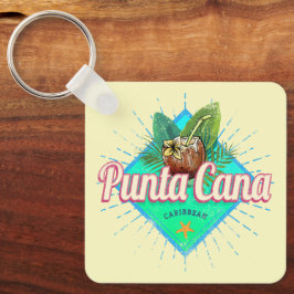 Punta Cana Caribbean Dominikanische Republik Retro Schlüsselanhänger