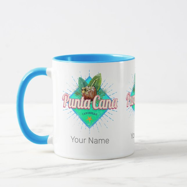 Punta Cana Caribbean Dominikanische Republik Retro Tasse (Links)